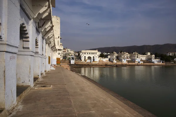 View of the town and the sacred lake — Stock Photo, Image