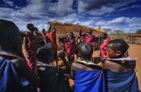 Kenya, Tsavo East National Park, Masai village — Stock Photo, Image