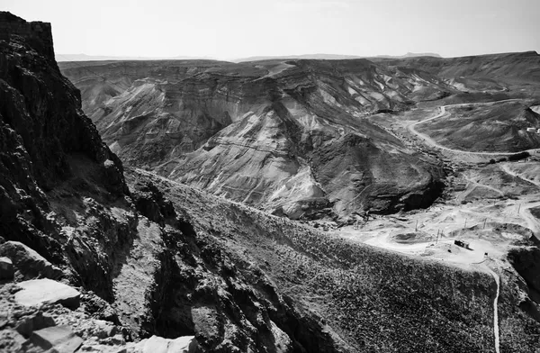 Israele, a masada (Holt-tenger), kilátással a hegyekre — Stock Fotó