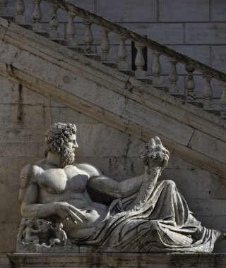 Italy, Rome, Campidoglio Square, roman statue clipart
