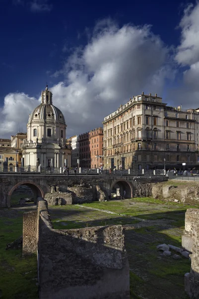 View of the Trajan Column and Santa Maria di Loreto Church — Stock Photo, Image