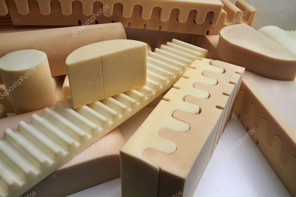 Italy, foam rubber shapes in a foam rubber factory — Stock Photo
