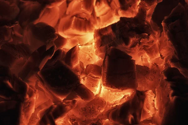 Burning wood in a fireplace — Stock Photo, Image