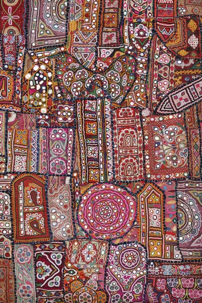 Indian handmade patchwork carpet — Stock Photo, Image