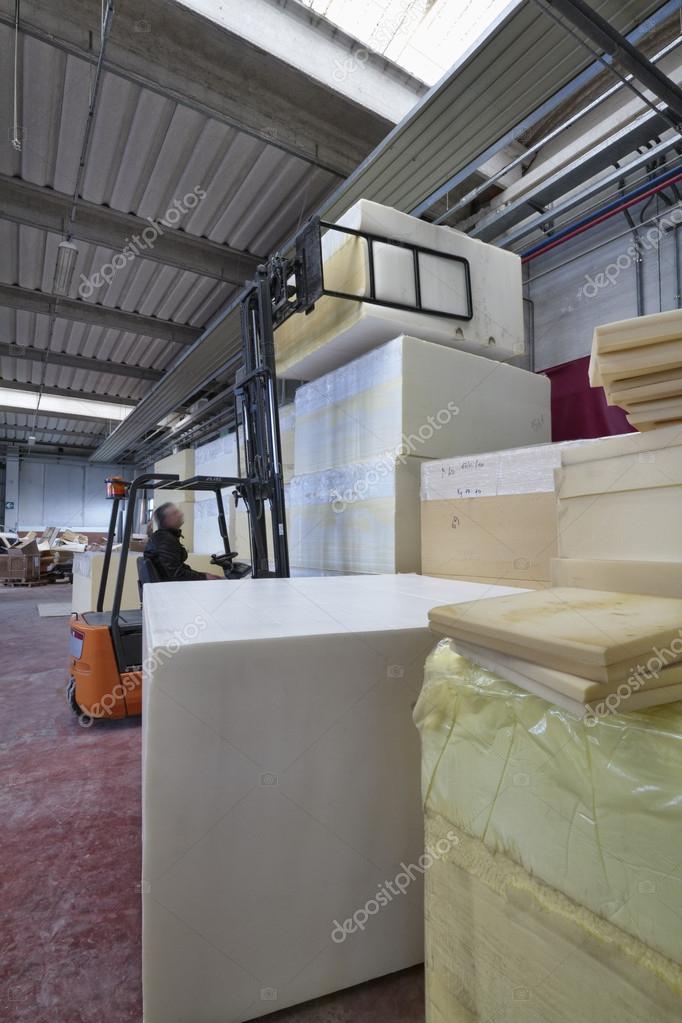 Foam rubber shapes in a foam rubber factory — Stock Photo