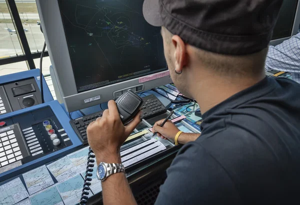 Flight controller working — Stock Photo, Image