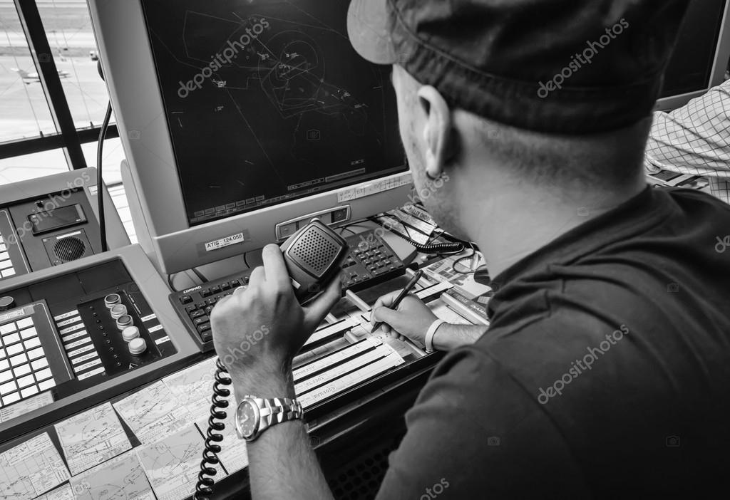 Flight controller working — Stock Photo © agiampiccolo 40207569