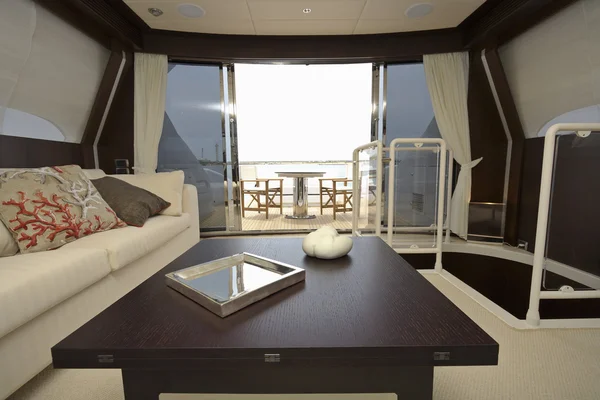 Luxury yacht, dinette — Stock Photo, Image