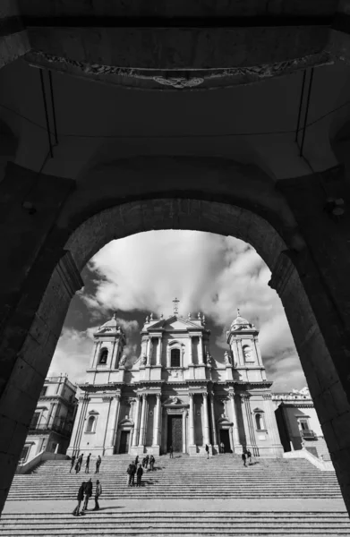 Italy, Sicily, Noto, S. Nicolò Cathedral baroque facade — 图库照片