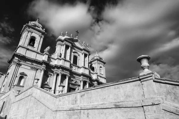 Italy, Sicily, Noto, S. Nicolo Cathedral baroque facade — 스톡 사진