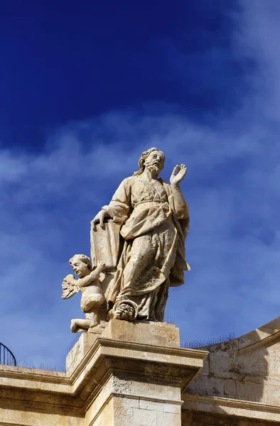 Italy, Sicily, Noto, S. Nicolo 'Cathedral baroque facade — стоковое фото