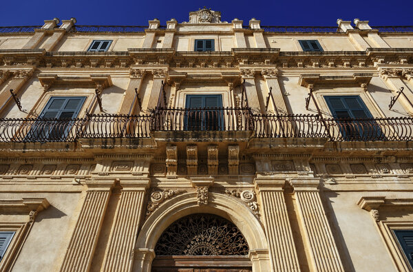 Italy, Sicily, Noto (Siracusa Province), baroque building facade