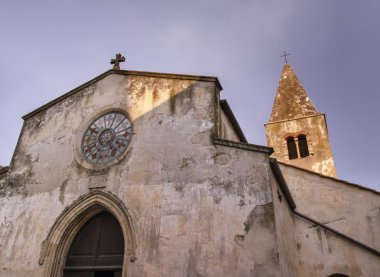 İtalya, Toskana, capalbio, Katedrali'nın cephe ve çan kulesi