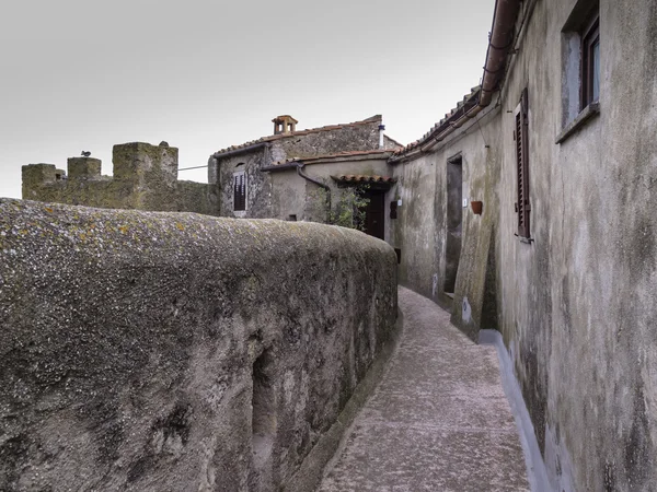 İtalya, Toskana, capalbio, özel evler eski şehrin dış duvarlar — Stok fotoğraf
