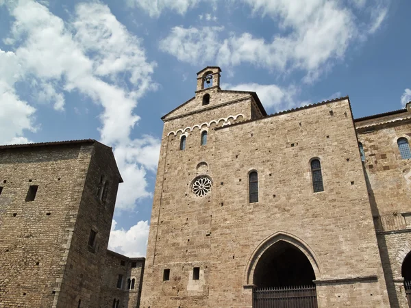 Italien, anagni, medeltida St Maria domkyrka fasad — Stockfoto