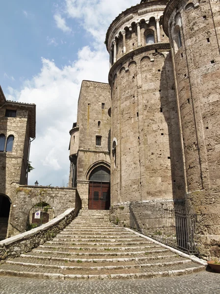 Italy, Anagni, medieval St. Mary Cathedral facade — Stock Photo, Image