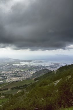 İtalya, Sicilya bölgesindeki trapani, panoramik şehir