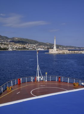 İtalya, Sicilya, messina, şehir ve liman görünüm