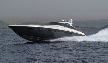 Luxury yacht near the coast of Naples, Italy clipart