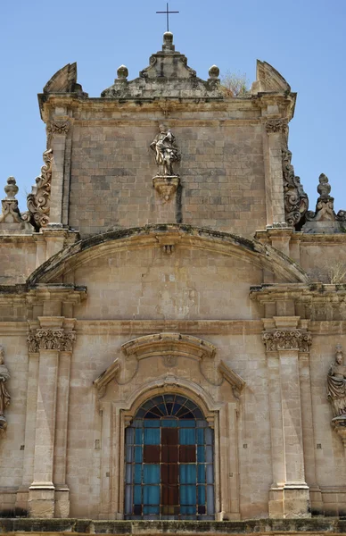 Italy, Sicily, Scicli, the Madonna Del Carmine church baroque facade — Stock Photo, Image