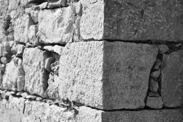 Typical hand made sicilian stone wall — Stock Photo, Image
