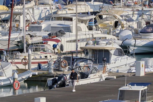 Italien Sizilien Mittelmeer Marina Ragusa Provinz Ragusa September 2021 Menschen — Stockfoto