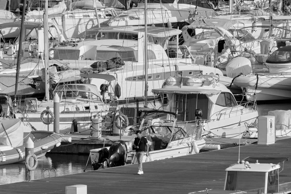 Talya Sicilya Akdeniz Marina Ragusa Ragusa Eyaleti Eylül 2021 Limandaki — Stok fotoğraf