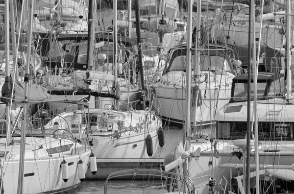 Italien Sizilien Mittelmeer Marina Ragusa Provinz Ragusa Oktober 2021 Segelboote — Stockfoto