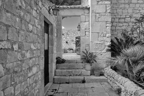 Italia Sicilia Modica Provincia Ragusa Campo Patio Lateral Una Antigua —  Fotos de Stock