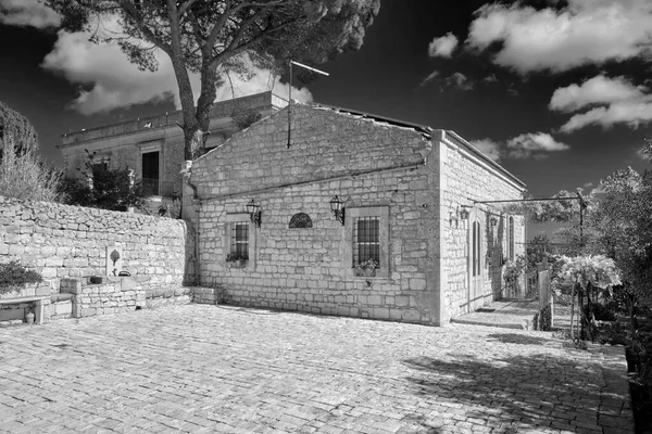 Włochy Sycylia Modica Prowincja Ragusa Wieś Fasada Starego Kamiennego Domu — Zdjęcie stockowe