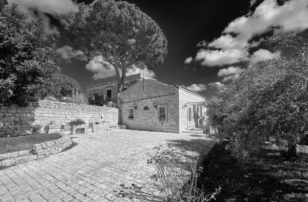 Talya Sicilya Modica Ragusa Eyaleti Taşra Eski Bir Taş Cephesi — Stok fotoğraf