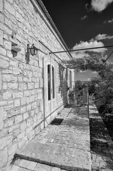 Italia Sicilia Modica Ragusa Campagna Facciata Una Vecchia Casa Pietra — Foto Stock