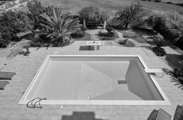 Italy Sicily Modica Ragusa Province Countryside Swimming Pool Old Stone — Stock Photo, Image