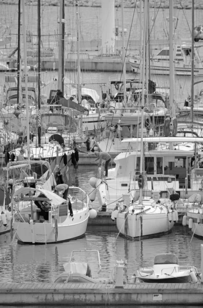Talya Sicilya Akdeniz Marina Ragusa Ragusa Ili Ekim 2021 Limandaki — Stok fotoğraf