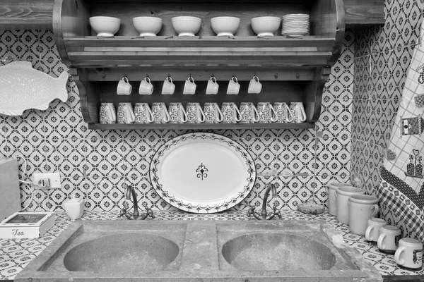 意大利 西西里 拉古萨省 典雅的私人农舍 厨房视野 — 图库照片