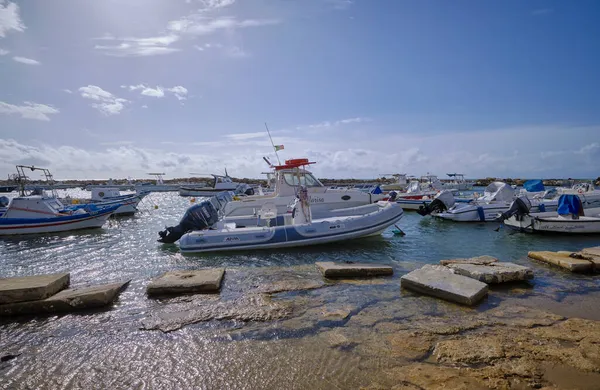 Italien Sizilien Mittelmeer Punta Secca Provinz Ragusa November 2021 Motorboote — Stockfoto