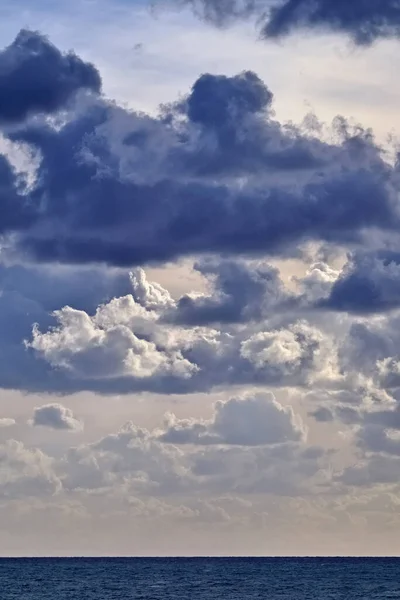 Italia Sicilia Mar Mediterráneo Nubes Tormentosas Canal Sicilia Invierno —  Fotos de Stock