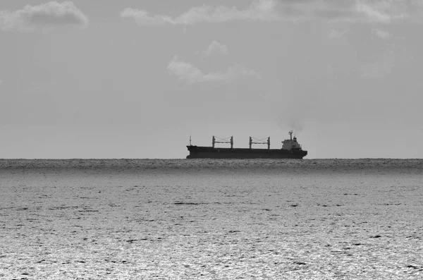 Italien Sizilien Mittelmeer Frachtschiff Kanal Von Sizilien — Stockfoto