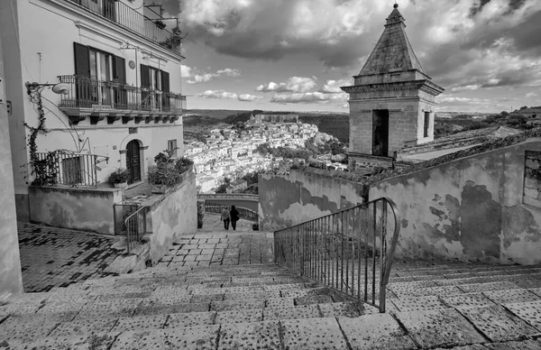 Italien Sicilien Ragusa Ibla Panoramautsikt Över Barockstaden Med Människor — Stockfoto