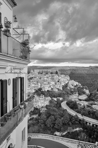 Włochy Sycylia Ragusa Ibla Panoramiczny Widok Barokowe Miasto — Zdjęcie stockowe