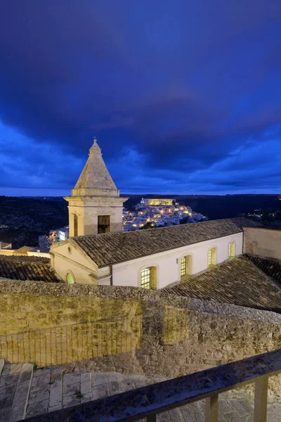 Italy Sicily Ragusa Ibla Panoramic View Baroque Town Sunset — Stock Photo, Image