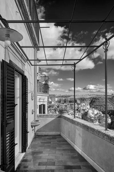 Italy Sicily Ragusa Ibla View Old House Balcony Baroque Town — Fotografia de Stock