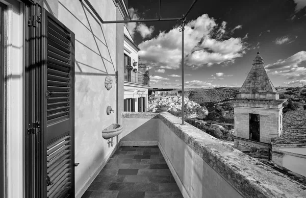 Italy Sicily Ragusa Ibla View Old House Balcony Baroque Town — Stock Photo, Image