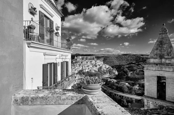 Italy Sicily Ragusa Ibla View Old House Balcony Baroque Town — Stock Photo, Image