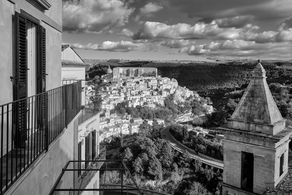 Italy Sicily Ragusa Ibla View Old House Balcony Baroque Town — Stock Photo, Image