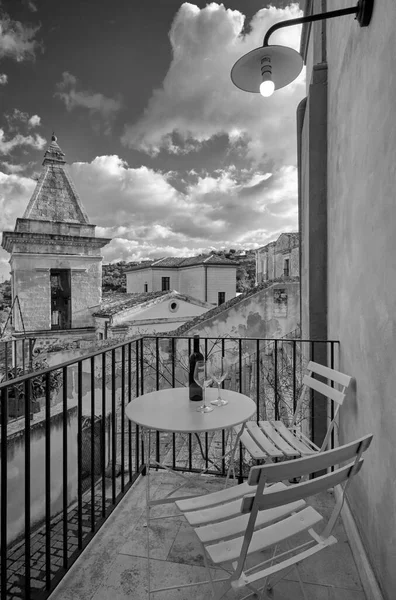 Italy Sicily Ragusa Ibla View Old House Balcony Baroque Town — Stock Photo, Image