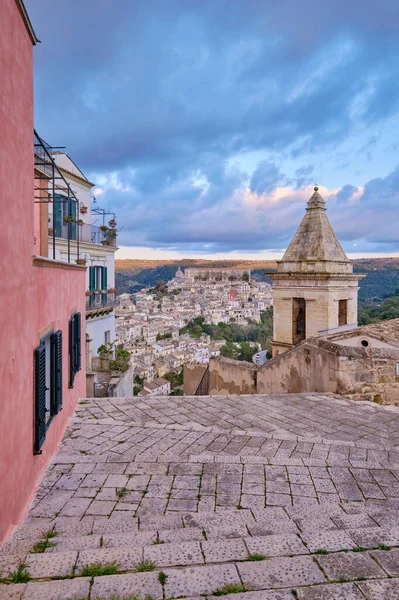 Италия Сицилия Рагуза Ибла Панорамный Вид Город Стиле Барокко — стоковое фото