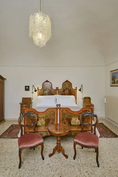 Italy Sicily Ragusa December 2021 Apartment Bedroom Editorial — Foto de Stock