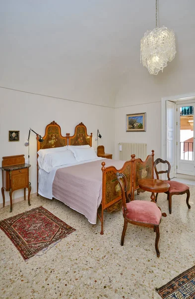 Italy Sicily Ragusa December 2021 Apartment Bedroom Editorial — стокове фото