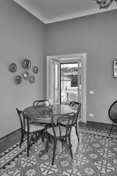 Italy Sicily Modica Ragusa Province December 2021 Apartment Living Room — Foto de Stock